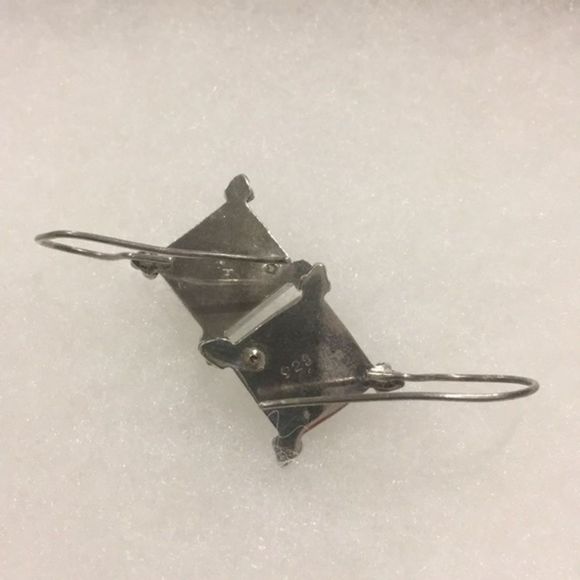 Vintage Turquoise Sterling Silver Drop Earrings - Picture 5 of 7